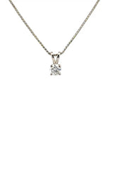 14K WHITE GOLD SOLITAIRE DIAMOND PENDANT  G15785