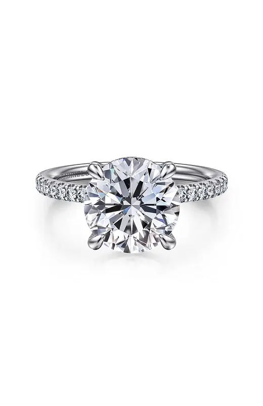 14K White Gold Round Diamond Engagement Ring G15895