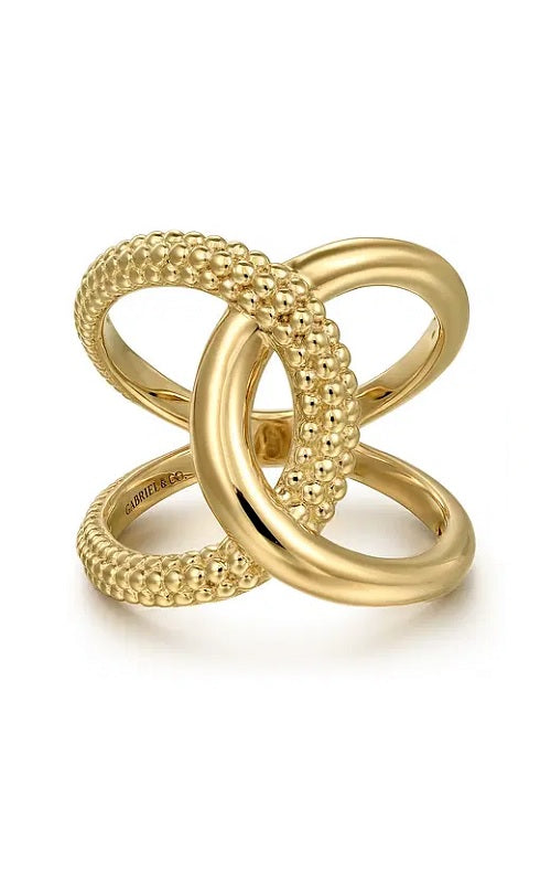 14K Yellow Gold Bujukan Twisted Ladies Ring G15912