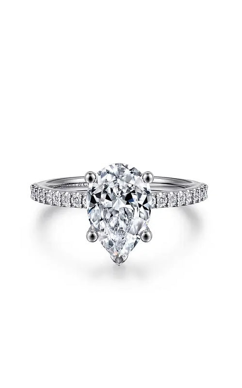 14K White Gold Pear Shape Diamond Engagement Ring G15937