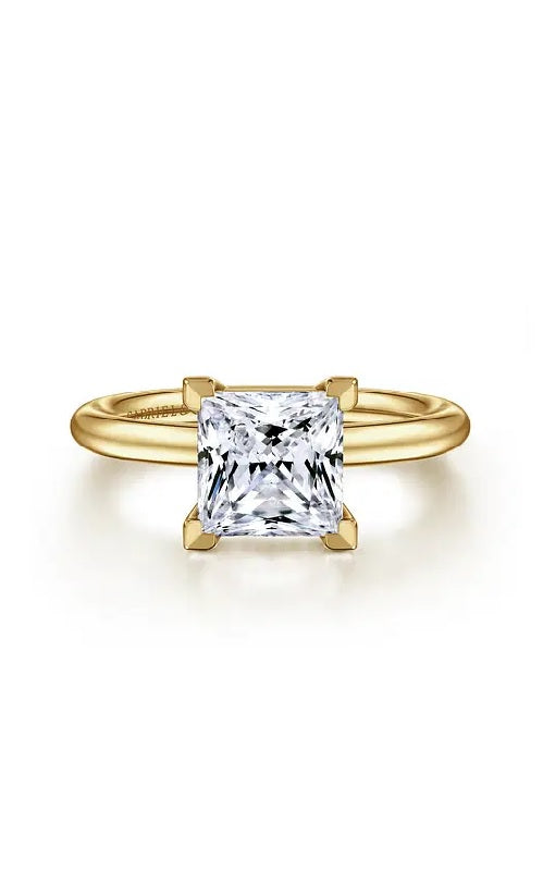14K Yellow Gold Princess Cut Solitaire Engagement Ring G15938