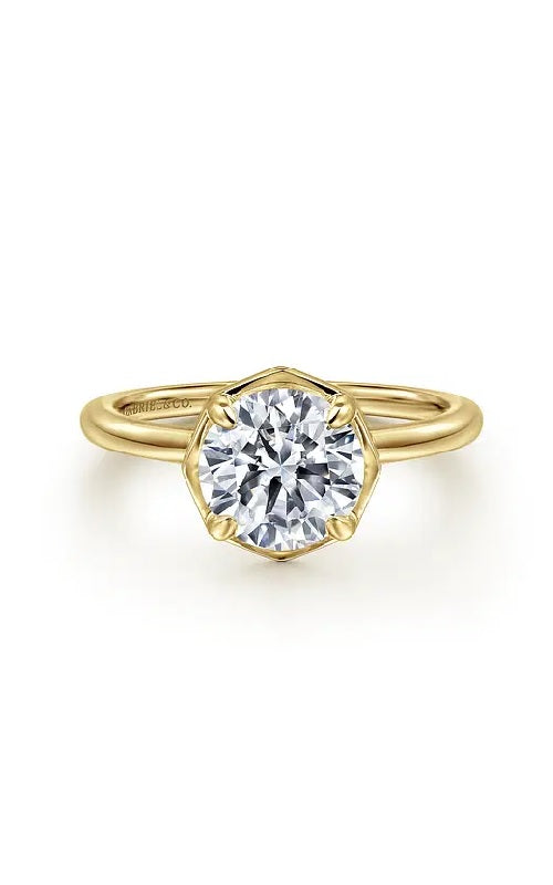 14K Yellow Gold Round Diamond Engagement Ring G15944