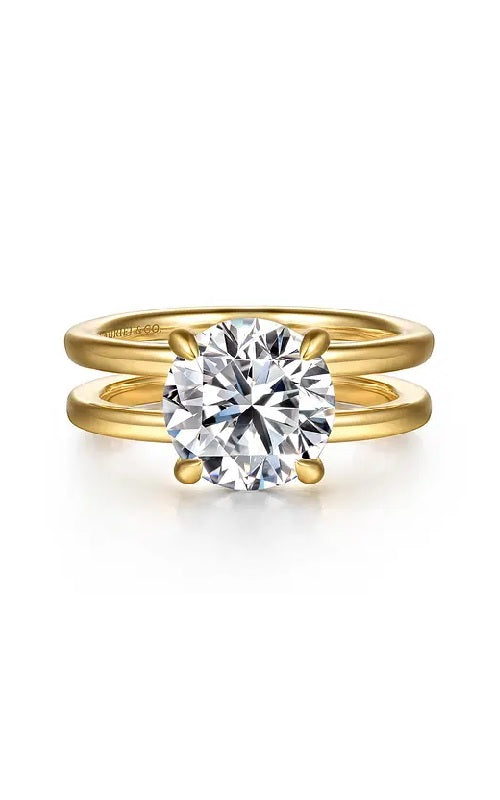 14K Yellow Gold Round Diamond Engagement Ring  G15953