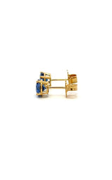 14K WHITE GOLD BLUE SAPPHIRE STUD EARRINGS  G14539
