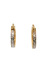 14K YELLOW & WHITE GOLD 20MM HOOP EARRINGS  G16126