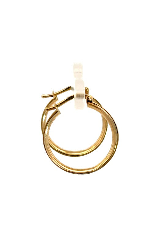 14K YELLOW & WHITE GOLD 20MM HOOP EARRINGS  G16126