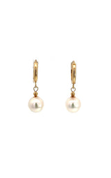 14k YELLOW GOLD EARRINGS AKOYA PEARLS  G16297