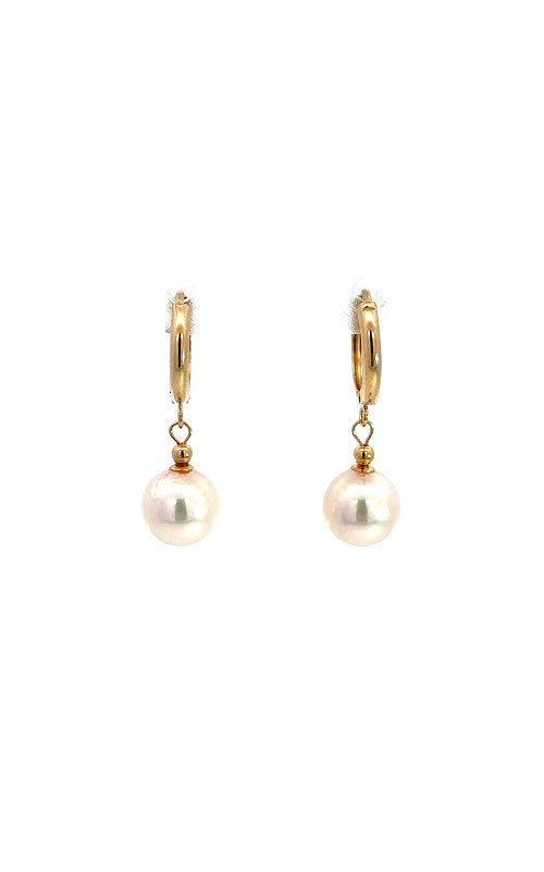 14k YELLOW GOLD EARRINGS AKOYA PEARLS  G16297
