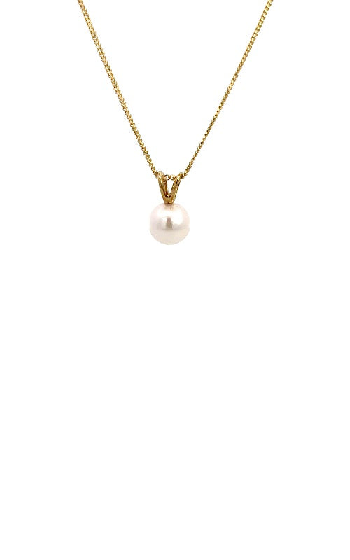 14K YELLOW GOLD AKOYA PEARL PENDANT  G16315