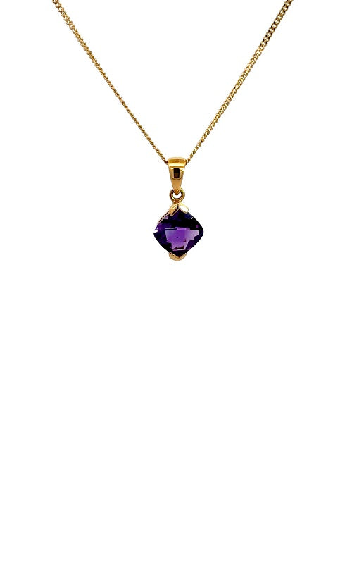 14K YELLOW GOLD AMETHYST PENDANT  G16326