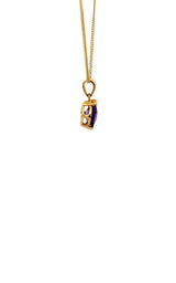 14K YELLOW GOLD AMETHYST PENDANT  G16326