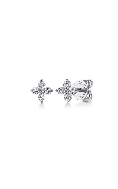 14K White Gold Diamond Stud Earrings  G16604