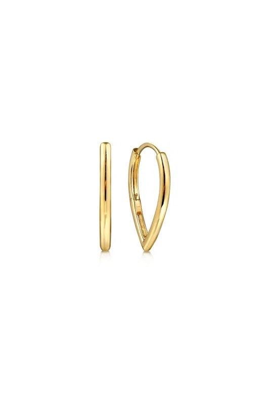 14K Yellow Gold Classic Teardrop Hoop Earrings  G16419