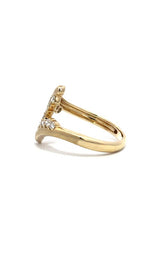 14K YELLOW GOLD BYPASS RING WITH DIAMONDS  G16859