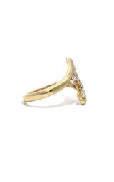 14K YELLOW GOLD BYPASS RING WITH DIAMONDS  G16859
