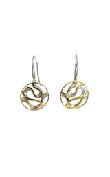 Sterling Silver Gold Plated 'Ribbon' Dangle Earrings G16916