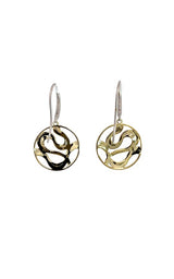 Sterling Silver Gold Plated 'Ribbon' Dangle Earrings G16916