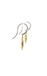Sterling Silver Gold Plated 'Ribbon' Dangle Earrings G16916
