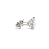 14K White Gold 2.00ct Solitaire Earrings (Martini-Set)