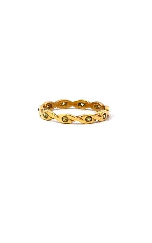 18K YELLOW GOLD BAND WITH CANARY DIAMONDS   C2388