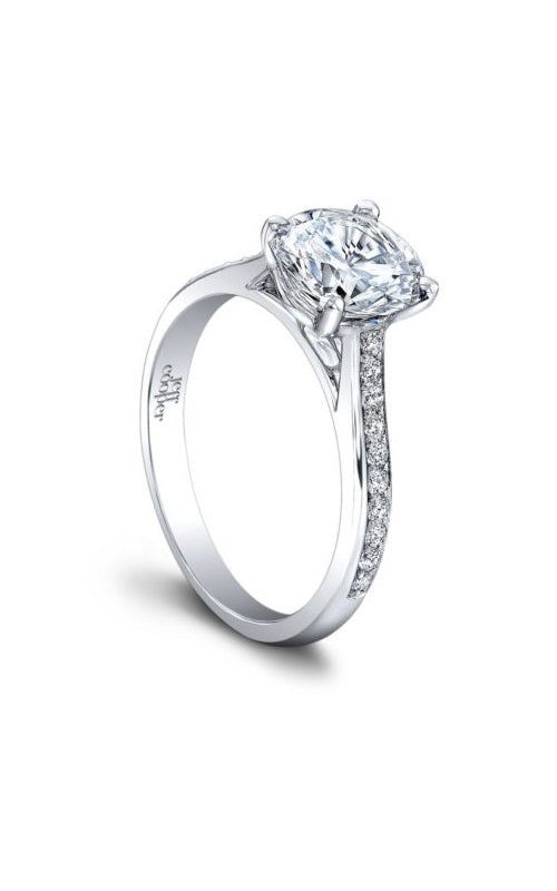 PLATINUM ENGAGEMENT RING WITH SIDE DIAMONDS  G3377