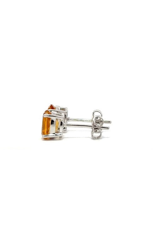 14K WHITE GOLD CITRINE STUD EARRINGS  G3392