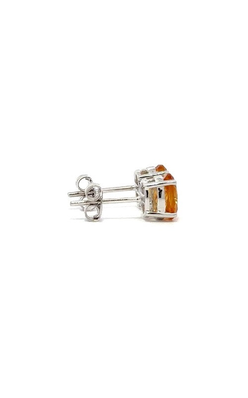 14K WHITE GOLD CITRINE STUD EARRINGS  G3392