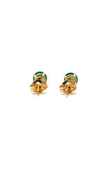 14K YELLOW GOLD EMERALD STUD EARRINGS  G16729