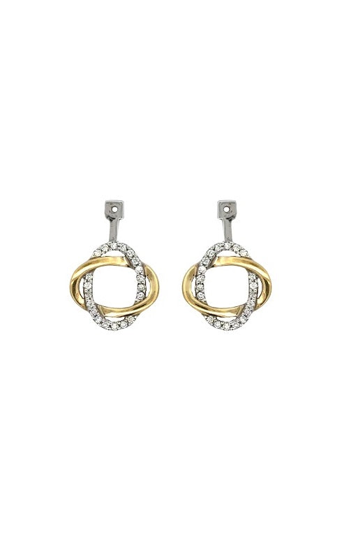 18K WHITE AND YELLOW GOLD CONVERTIBLE EARRING JACKETS  G6901
