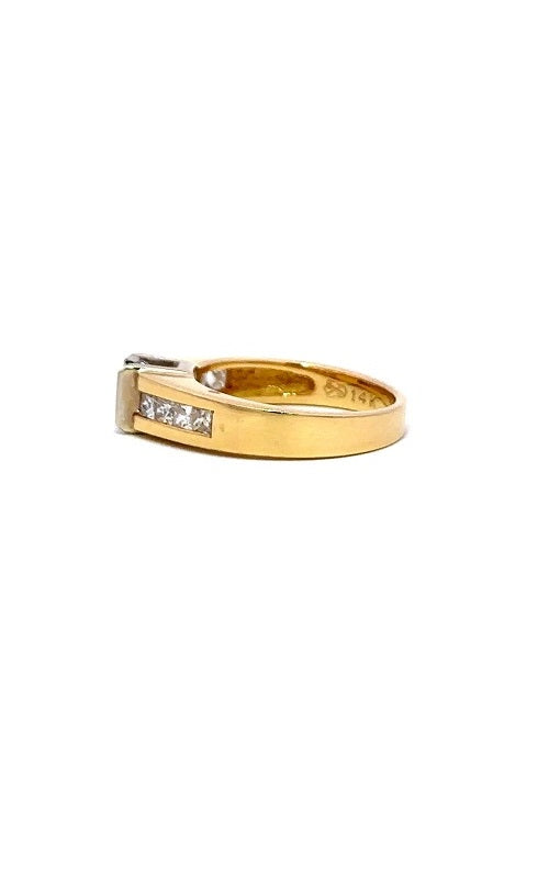 14K WHITE AND YELLOW GOLD ENGAGEMENT RING  C8591