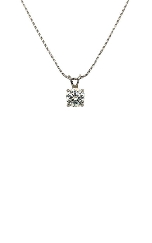 14K WHITE GOLD SOLITAIRE DIAMOND PENDANT  G15785