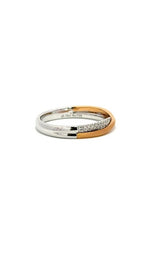 18K WHITE AND ROSE GOLD ENTWINED DIAMONDS BAND  G9143