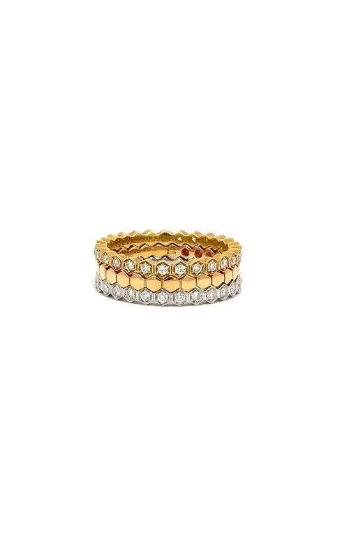 18K WHITE, YELLOW AND ROSE GOLD STACKABLE RINGS  G9144