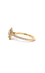 18K YELLOW GOLD HALO ENGAGEMENT RING  G9520