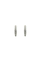 14K WHITE GOLD DIAMOND HOOP EARRINGS  G9703