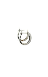 14K WHITE GOLD DIAMOND HOOP EARRINGS  G9703