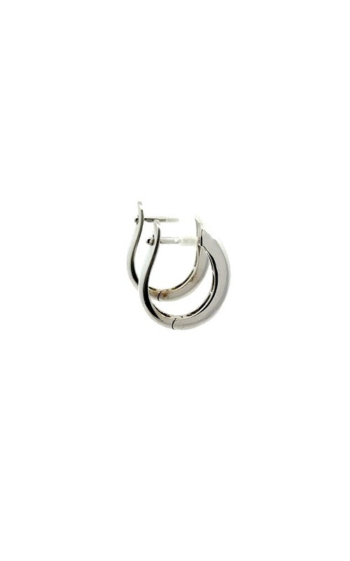 14K WHITE GOLD DIAMOND HOOP EARRINGS  G9703