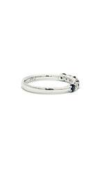 18K WHITE GOLD SAPPHIRE AND DIAMONDS BAND  G9764