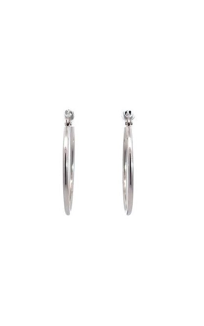 14K WHITE GOLD 30MM HOOP EARRINGS  G12827