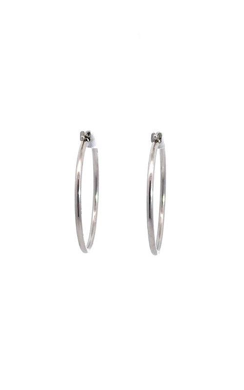 14K WHITE GOLD 30MM HOOP EARRINGS  G12827