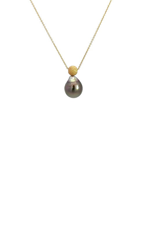 14K YELLOW GOLD TAHITIAN PEARL NECKLACE  G16175