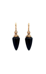 18K ROSE GOLD & ONYX DANGLE EARRINGS  C5779