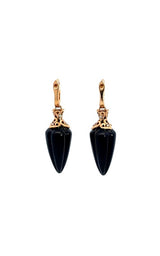 18K ROSE GOLD & ONYX DANGLE EARRINGS  C5779