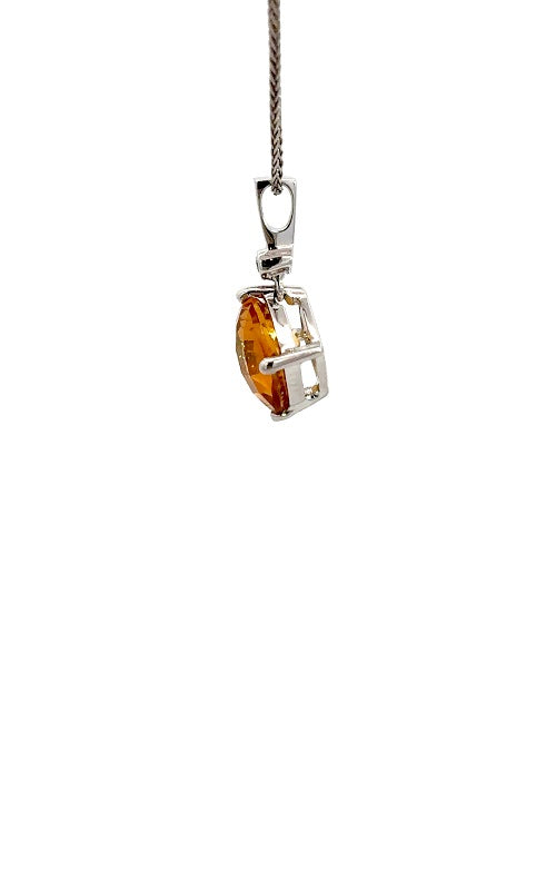 14K WHITE GOLD CITRINE PENDANT  G16313