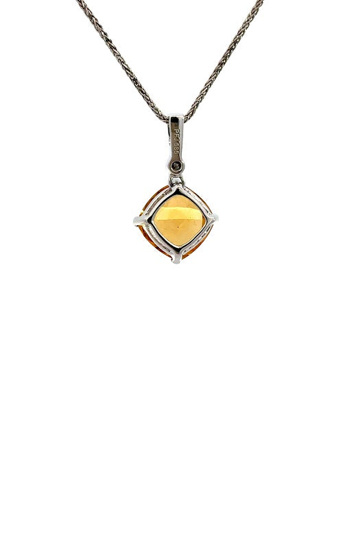 14K WHITE GOLD CITRINE PENDANT  G16313