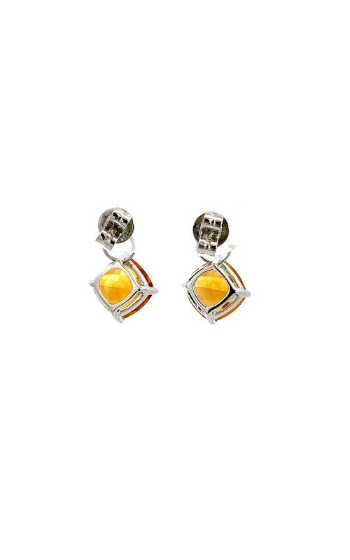14K WHITE GOLD CITRINE DANGLE EARRINGS  G16314