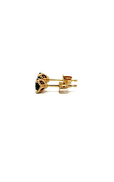 14K YELLOW GOLD BLUE SAPPHIRE STUD EARRINGS  G16731