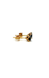 14K YELLOW GOLD BLUE SAPPHIRE STUD EARRINGS  G16731