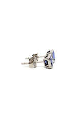 14K WHITE GOLD TANZANITE STUD EARRINGS  G16728
