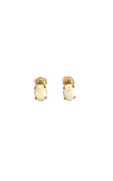 18K YELLOW GOLD OPAL STUD EARRINGS   G16733